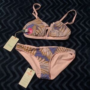 Maaji Pink Ruffle Bikini with Blue size M